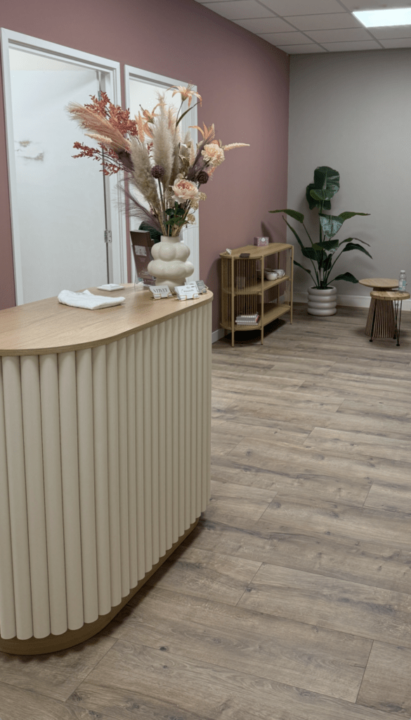 Ontvangstruimte van Bellani Skin & Care in Heerhugowaard